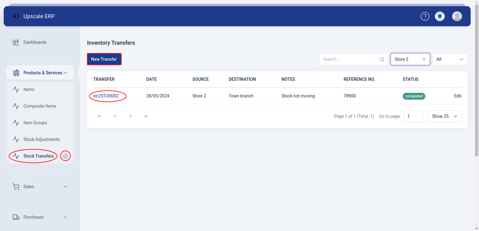 Create Stock Transfer