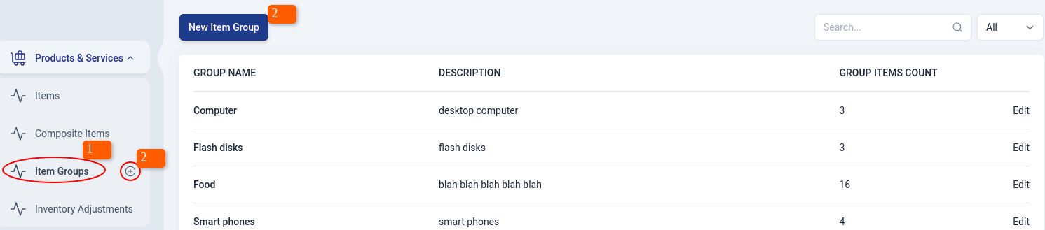 Item Groups